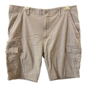 Wearfirst Cargo Khaki Shorts Mens 42‎ Free Band Comfort Waist Ripstop 11" Inseam